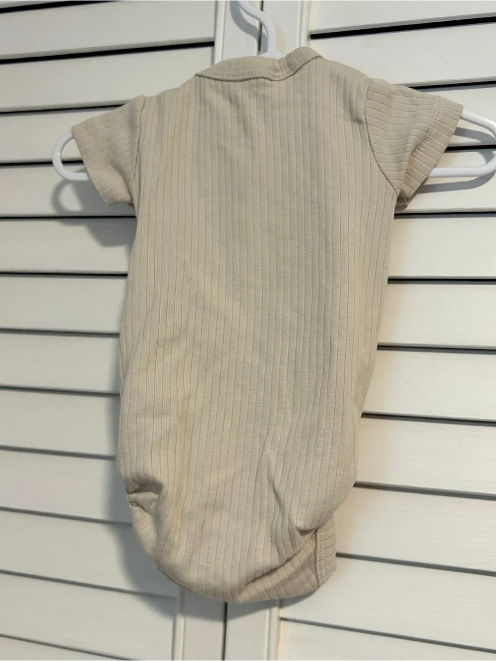 Lefties Baby Neutral Ribbed Wrap-Front One-Piece Bodysuit - Cream